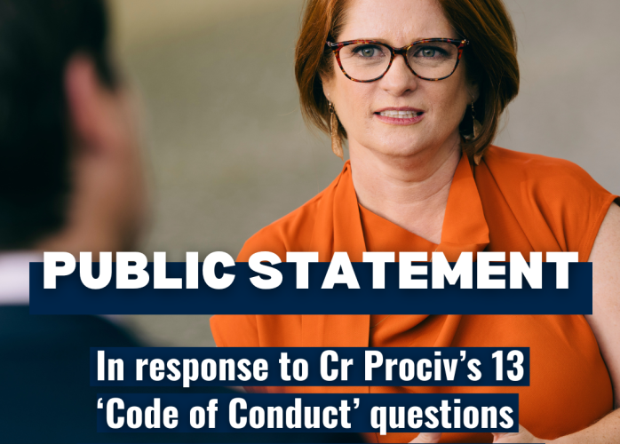 Public Statement by Councillor Darley in response to Cr Prociv's Code of Conduct questions with notice 8th December 2025 City of Parramatta Council